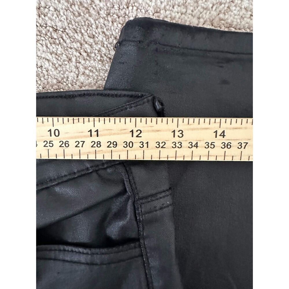 Edikted Black Faux Leather Stretch Flare Pants High Waisted Coated Medium - Picture 8 of 9